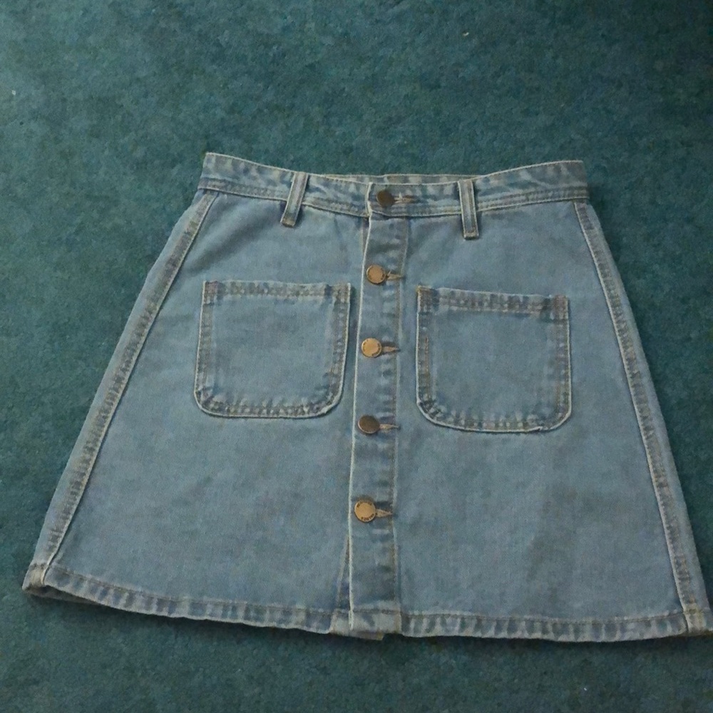 Full button jean skirt